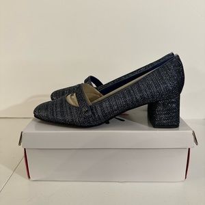 Issac Mizrahi Live Shoes - Scarlet Mary Janes Navy & Silver Size 11 Medium
